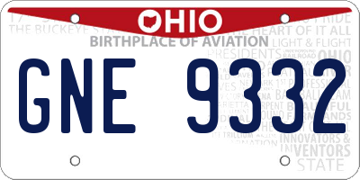 OH license plate GNE9332