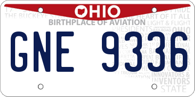 OH license plate GNE9336