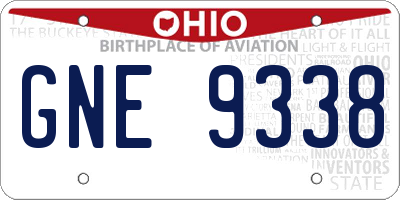 OH license plate GNE9338