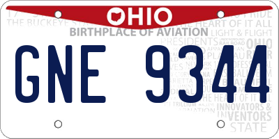 OH license plate GNE9344