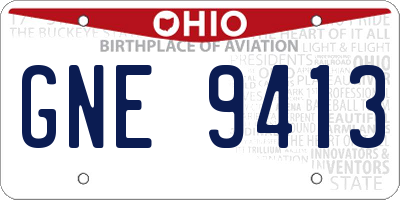 OH license plate GNE9413