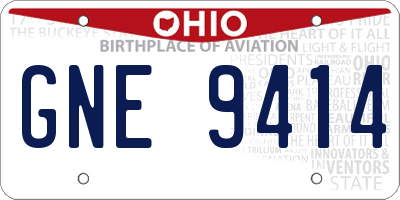 OH license plate GNE9414
