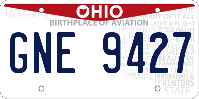 OH license plate GNE9427