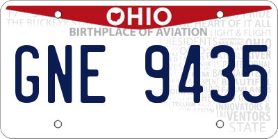 OH license plate GNE9435