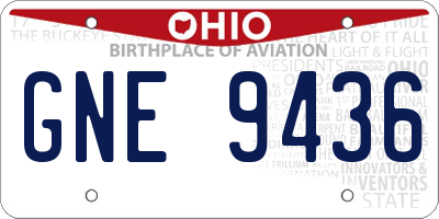 OH license plate GNE9436