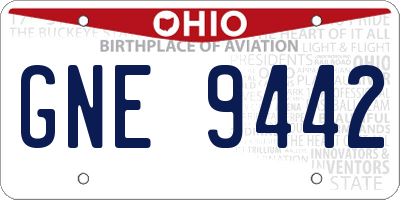 OH license plate GNE9442