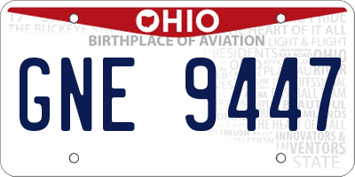 OH license plate GNE9447
