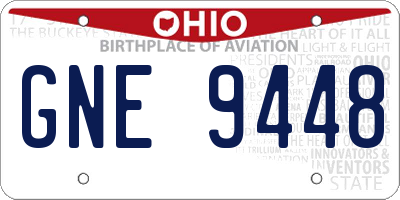 OH license plate GNE9448