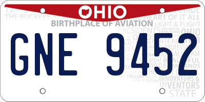 OH license plate GNE9452