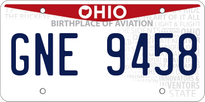 OH license plate GNE9458