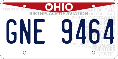 OH license plate GNE9464