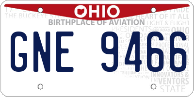 OH license plate GNE9466