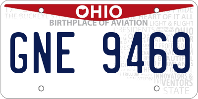 OH license plate GNE9469
