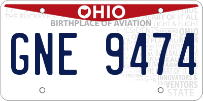 OH license plate GNE9474