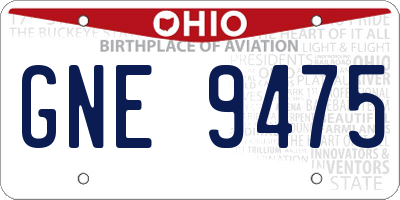 OH license plate GNE9475