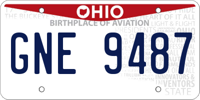OH license plate GNE9487
