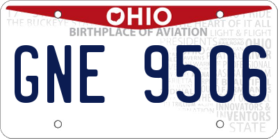 OH license plate GNE9506
