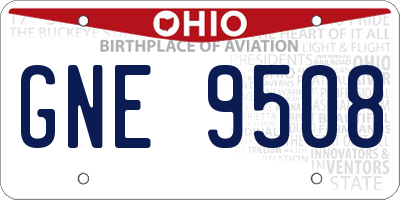 OH license plate GNE9508