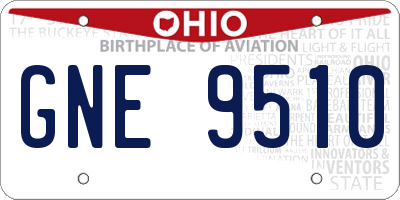 OH license plate GNE9510