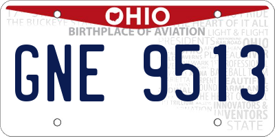 OH license plate GNE9513