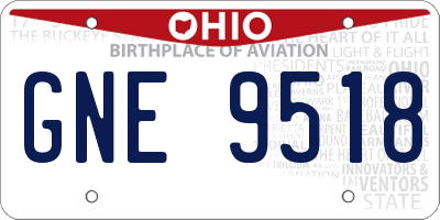 OH license plate GNE9518