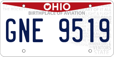 OH license plate GNE9519