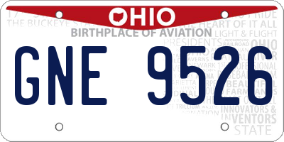 OH license plate GNE9526