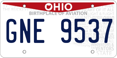 OH license plate GNE9537