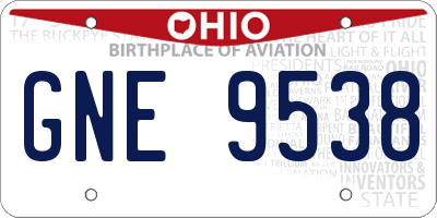 OH license plate GNE9538