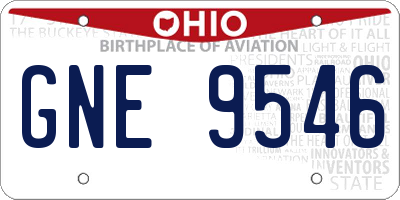 OH license plate GNE9546