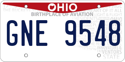 OH license plate GNE9548