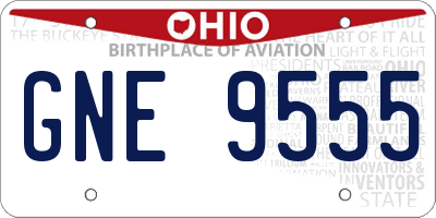 OH license plate GNE9555