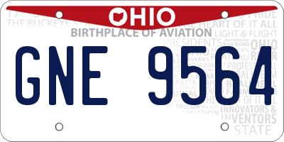 OH license plate GNE9564