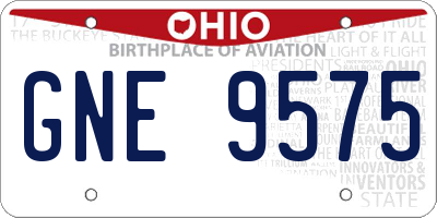 OH license plate GNE9575