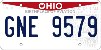 OH license plate GNE9579