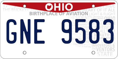 OH license plate GNE9583