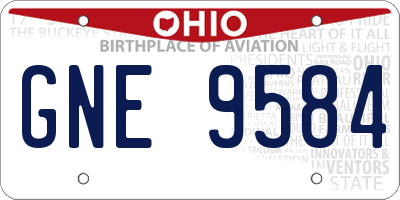 OH license plate GNE9584