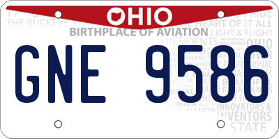 OH license plate GNE9586