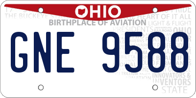 OH license plate GNE9588