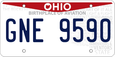 OH license plate GNE9590