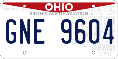OH license plate GNE9604