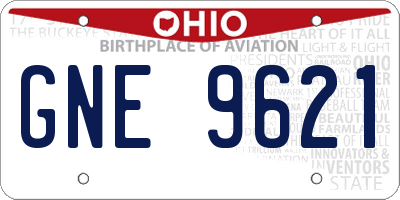 OH license plate GNE9621