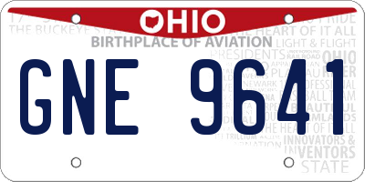 OH license plate GNE9641