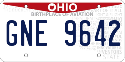 OH license plate GNE9642