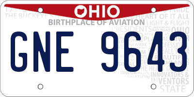 OH license plate GNE9643