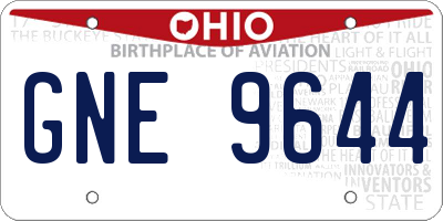 OH license plate GNE9644