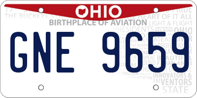 OH license plate GNE9659