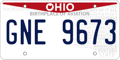 OH license plate GNE9673