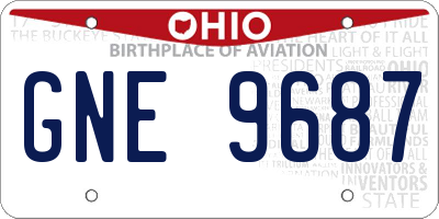 OH license plate GNE9687