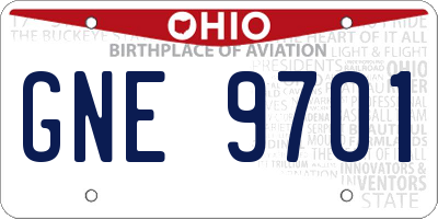 OH license plate GNE9701